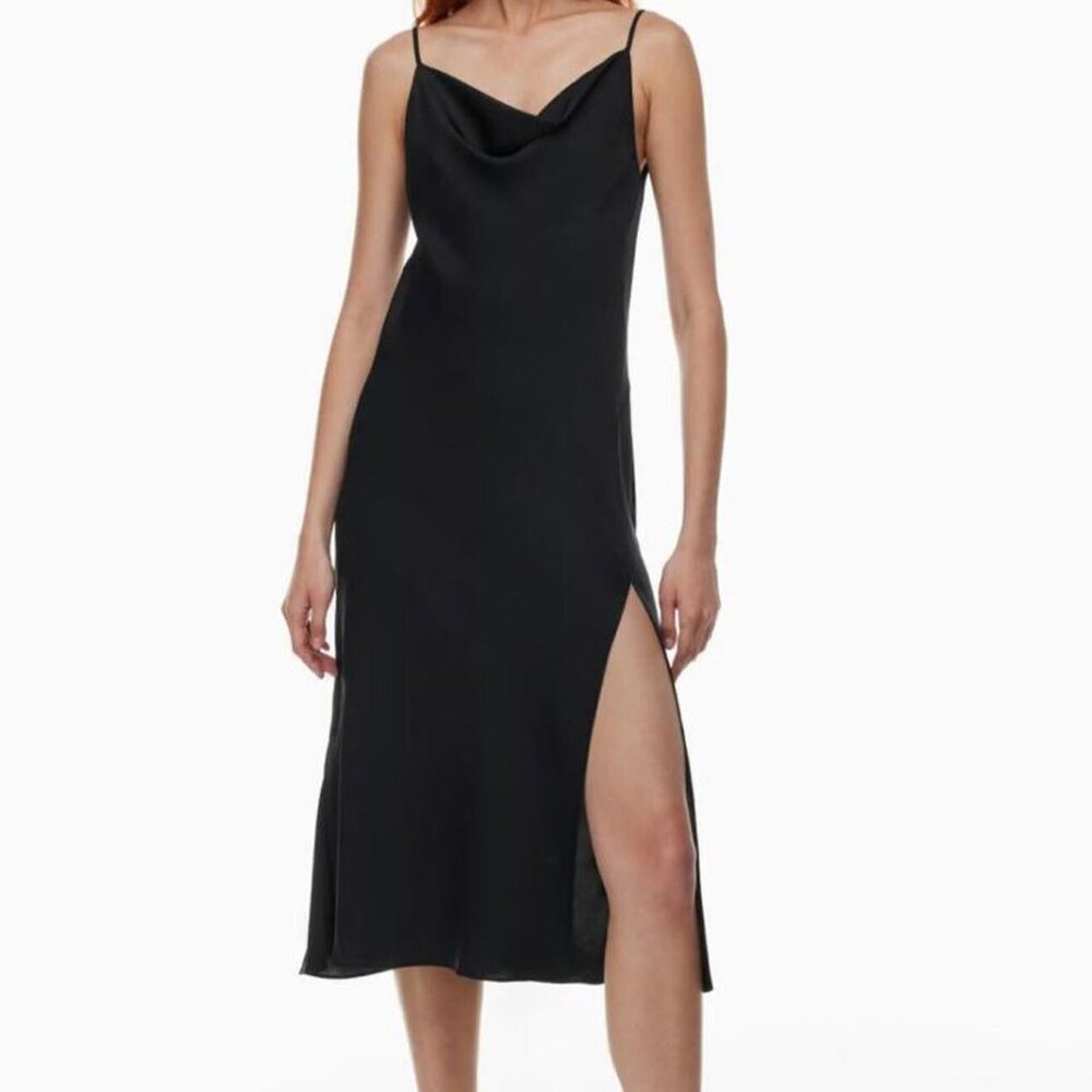 Aritzia Babaton Fonda Black Slip Dress with Adjustable Straps sz XXS
